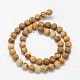 Mattierte runde natürlichen Bildjaspisses Perlen Stränge G-N0166-46-6mm-3