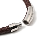 Bracelet cordon cuir tressé avec 304 fermoir acier inoxydable pour homme femme BJEW-C021-09-5