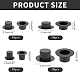 NBEADS 40 Pcs 4 Sizes Mini Black Top Hats DIY-NB0006-44-2