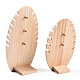 2 Größe abnehmbarer Armbandständer aus Holz mit ovalem Blatt BDIS-WH0003-22-2