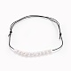 Collares de perlas naturales ajustables con cuentas NJEW-JN02305-01-1