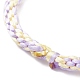 Bracelet cordon perles émail fleur BJEW-JB07675-5