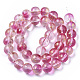 Chapelets de perles en verre peinte par pulvérisation transparent GLAA-N035-03D-B04-2