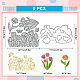 GLOBLELAND Tulip Flower Metal Cutting Dies and Hot Foil Plate Tulip Flower Metal Die Cuts Embossing Stencils for DIY Scrapbooking Paper Cards Decor Embossing Foil Handmade Craft 2 Set 10 Pcs DIY-WH0482-0010-6