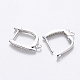 Brass Micro Pave Cubic Zirconia Hoop Earring Findings with Latch Back Closure KK-T048-033P-NF-2