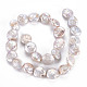 Naturales keshi abalorios de perlas hebras PEAR-S018-03C-3