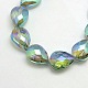 Electroplate Crystal Glass Teardrop Beads Strands EGLA-F066B-05-1