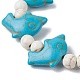 Set di braccialetti elasticizzati con perline di delfino sintetico 2 pz 2 stili turchese e howlite BJEW-JB09829-4