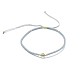 Bracelets de perles tressées de quartz fumé naturel réglables BJEW-F391-A18-2