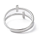 304 anello regolabile a croce cava in acciaio inossidabile RJEW-D006-01P-3