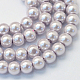 Backen gemalt pearlized Glasperlen runden Perle Stränge X-HY-Q003-6mm-25-1