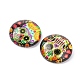 Half Round/Dome Candy Skull Pattern Glass Flatback Cabochons for DIY Projects X-GGLA-Q037-12mm-12-3