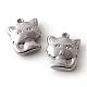 201 Stainless Steel Kitten Charms STAS-Q195-13-1