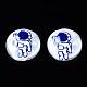 3dプリントABSプラスチックイミテーションパールビーズ  宇宙飛行士とのフラットラウンド  ブルー  18x5.5mm  穴：0.8~1.2mm KY-S168-011-2