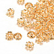 マルチペタル真鍮ファンシービーズキャップ  花  ライトゴールド  6x2.5mm  穴：1mm KK-R037-77KC-1