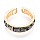 Brass Number Hollow Open Cuff Ring RJEW-N039-10LG-2