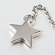 Inox pendentifs étoiles colliers NJEW-JN01294-2