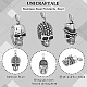 UNICRAFTALE 3Pcs 3 Style Halloween Theme Pendant Skull Charms 304 Stainless Steel Pendants Hole 6mm Antique Silver Skull Charms Metal Big Hole Pendant 35.5~40.5mm for DIY Necklace Jewelry Making STAS-UN0037-56-4