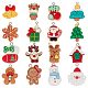 SUNNYCLUE 1 Box 32pcs 16 Styles Christmas Charms Bulk Snowman Charms Resin Snowman Tree Snowflake Reindeer Socks Holiday House Charm for Jewelry Making Charms Findings Necklace Earring Adults Craft RESI-SC0002-51-1