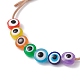 Bracelet de perles tressées en résine mauvais œil BJEW-JB09960-3