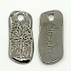 Alloy Rectangle Carved Wishing Tree and Word Dream Pendants PALLOY-M031-01B-1