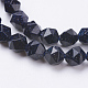 Synthetic Blue Goldstone Beads Strands G-J376-39-6mm-3