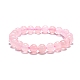 Naturelle quartz rose de perle bracelets extensibles B072-1-1