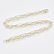 Brass Round Oval Paperclip Chain Necklace Making MAK-S072-04B-LG-2