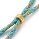 Bracelets argentés en corde de nylon MAK-C003-03G-08-2