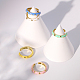 Set di anelli per polsini aperti smaltati in ottone a 5 colori da 5 pz LD3023-1-4