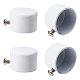 GORGECRAFT 4Pcs Curtain Finials Ends Caps White Metal Curtain Rod Covers Ends with Screw 28mm Cylindrical Curtain Pole Finials Heads for Home Office Curtain Roman Rod Decor Accessories (32.5x22.5mm) AJEW-WH0258-648A-1