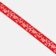 赤い印刷されたグログランリボン  パーティーの装飾のための素晴らしい  クリスマスのために  幅3/8インチ（10mm）  100ヤード/ロール（91.44メートル/ロール） SRIB-G007-10mm-2-2