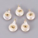 Natural Cultured Freshwater Pearl Pendants X-PEAR-F008-35G-1