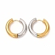 Двухцветные серьги-кольца Huggie из нержавеющей стали 304 для женщин EJEW-C011-07F-1