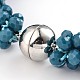 Faceted Abacus Glass Beaded Bracelets BJEW-L518-B05-2
