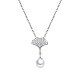 Ginkgo-Blatt mit runder Perlenkette für Mädchen und Frauen NJEW-BB44420-A-1