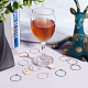 SUPERFINDINGS 300Pcs 5 Colors Wine Glass Rings Hoop Earrings Findings 31x25 mm Wine Glass Charm Rings Markers Wine Tasting Party Decoration for Jewelry Making Wedding Birthday Party Festival Favor FIND-FH0004-71-2