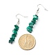 Natural Malachite Chip Beads Dangle Earrings EJEW-JE04649-11-3