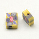 Handmade Polymer Clay Rectangle with Flower Beads CLAY-Q215-02-2