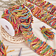 OLYCRAFT 10 Yards(9.1m) Rainbow Ribbon Polyester Tassel Lace Trim for DIY Crafts Sewing Decorations Trim Ribbons for Clothing Accessories 5cm Wide OCOR-OC0001-06-5