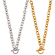 Anattasoul 2 pièces 2 couleurs collier de chaîne de câble en alliage pour hommes femmes NJEW-AN0001-19-1