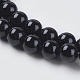 Natürliche schwarze Onyxperlenstränge G-G591-6mm-06-3