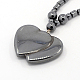 Coeur à coeur hématite synthétique magnétique colliers de perles NJEW-F026-14-2