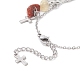 Ножной браслет с подвесками из натуральных и синтетических смешанных драгоценных камней и крестами AJEW-AN00512-04-4
