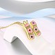 Fashion Tin Alloy Enamel Letter Pendant Necklaces NJEW-BB20985-H-5