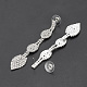 Silver Color Plated Brass Rhinestone Cup Chain Ear Studs EJEW-S200-02-2