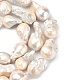 Fili di perle di keshi di perle barocche naturali PEAR-Q015-017-3