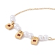 Bracelet à breloques carrées en zircone cubique avec perle acrylique BJEW-F396-20G-03-4