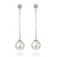 Stylish Wedding Jewelry Glass Pearl Ball Dangle Stud Earrings EJEW-PJE750-1