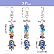 CHGCRAFT Hamsa Hand with Evil Eye Planner Charm Gemstone Chips Cluster Pendant Evil Eye Pendant with Lobster Clasp for Jewelry Keychain Bag Crafts HJEW-CA0001-35-2